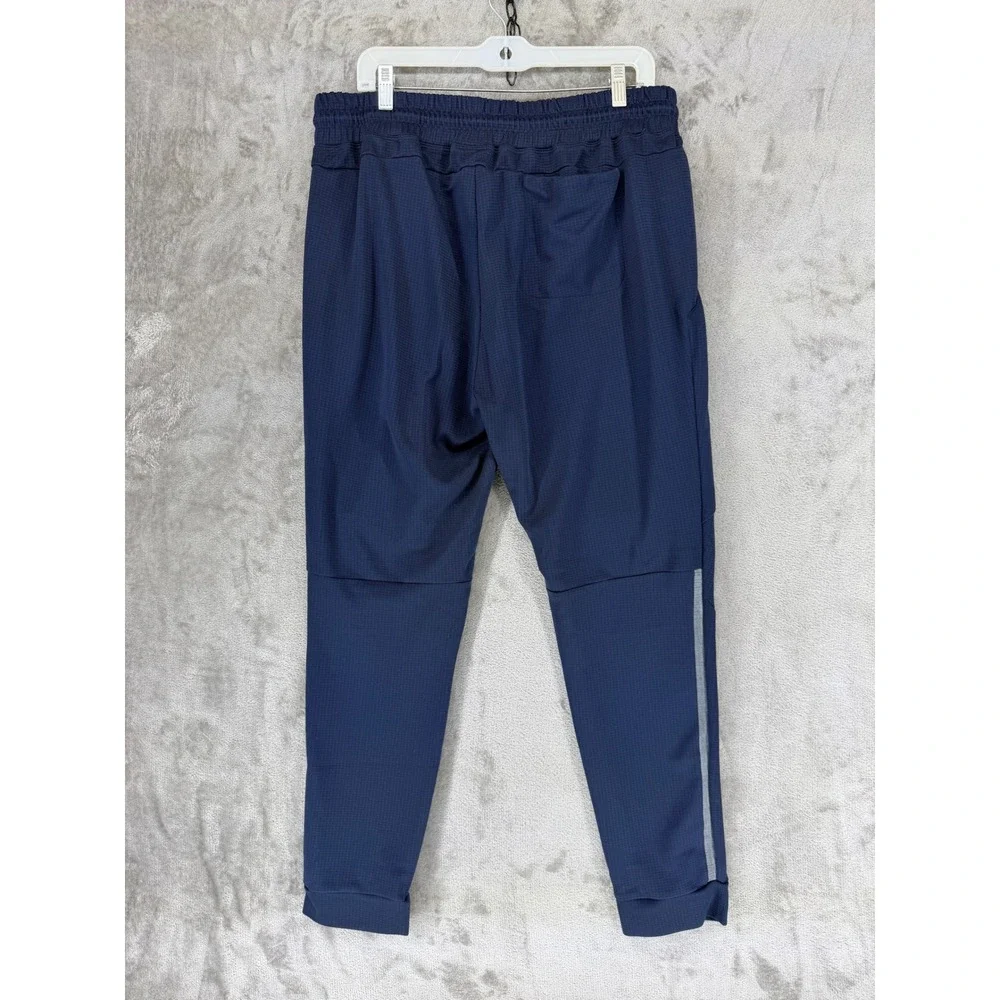 2(X)IST Mens‎ Navy Blue Textured Tapered Jogger Pants XL Drawstring Activewear